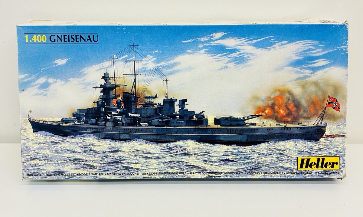 Heller #81080 1 400th Scale Gneisenau Battleship Plastic Kit Rd JG