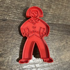 Vintage Tupperware Pilgrim Cookie Cutter 4.5” Red Plastic With Handle Man/Boy