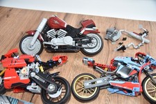 3 tolle Lego Motorräder mit Anleitungen, nicht ganz vollständig
