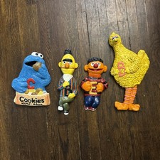 Vintage Sesame Street Wall Hangings Plaster 1970s