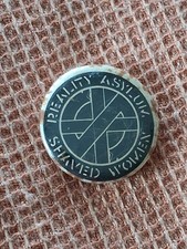 Vintage Crass Shaved Women Reality Asylum  Anarcho Punk Badge 1979