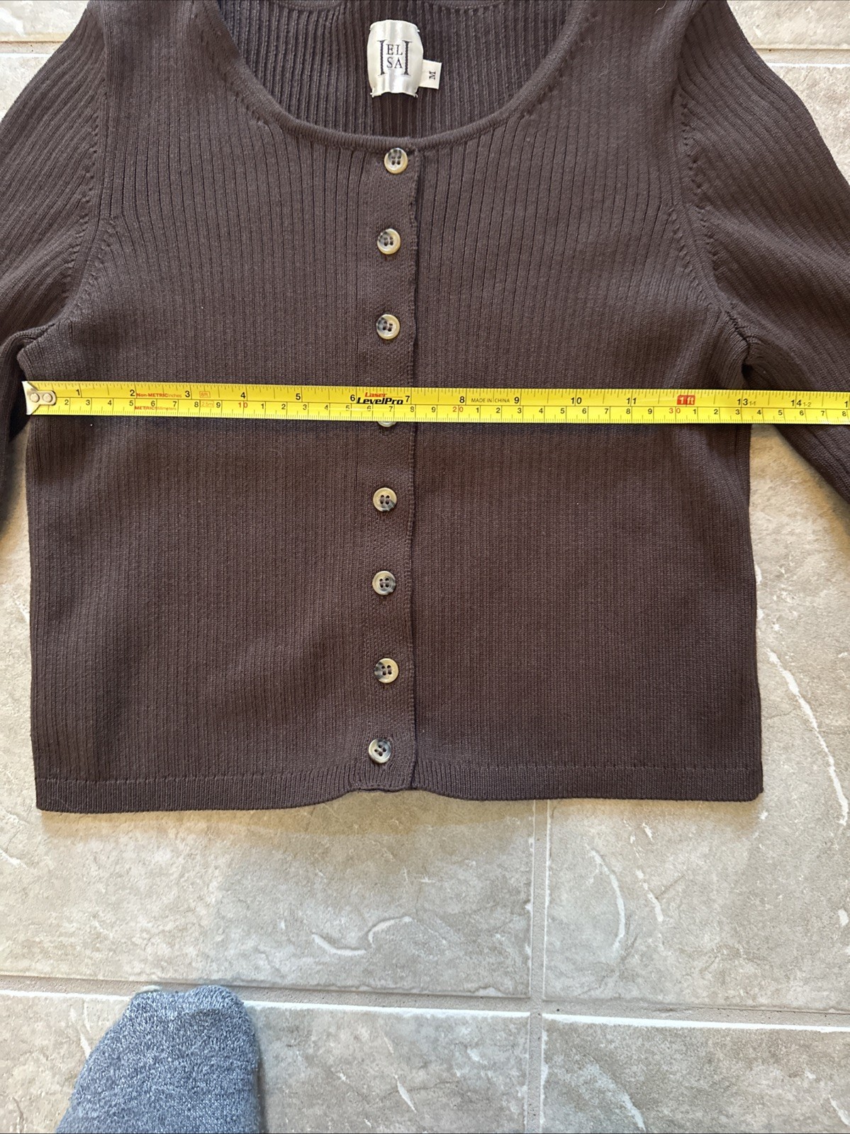 HELSA Full Button Front Cropped Top Long Sleeve B… - image 5