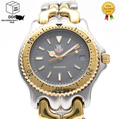 [ Exc+5 ] TAG Heuer SEL S95.206M/E 200M Gray Dial Gold Silver Men's Quartz Watch