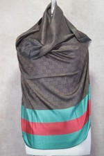 Authentic Gucci Scarf Shawl Stole Wrap 65 Cashmere 35 Silk Multicolor Used