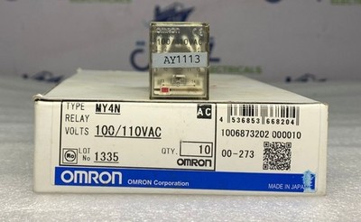 LOT OF 10 OMRON RELAY MY4N-110/120VAC COIL 110/120VAC 14 PIN FREE FAST SHIPPING