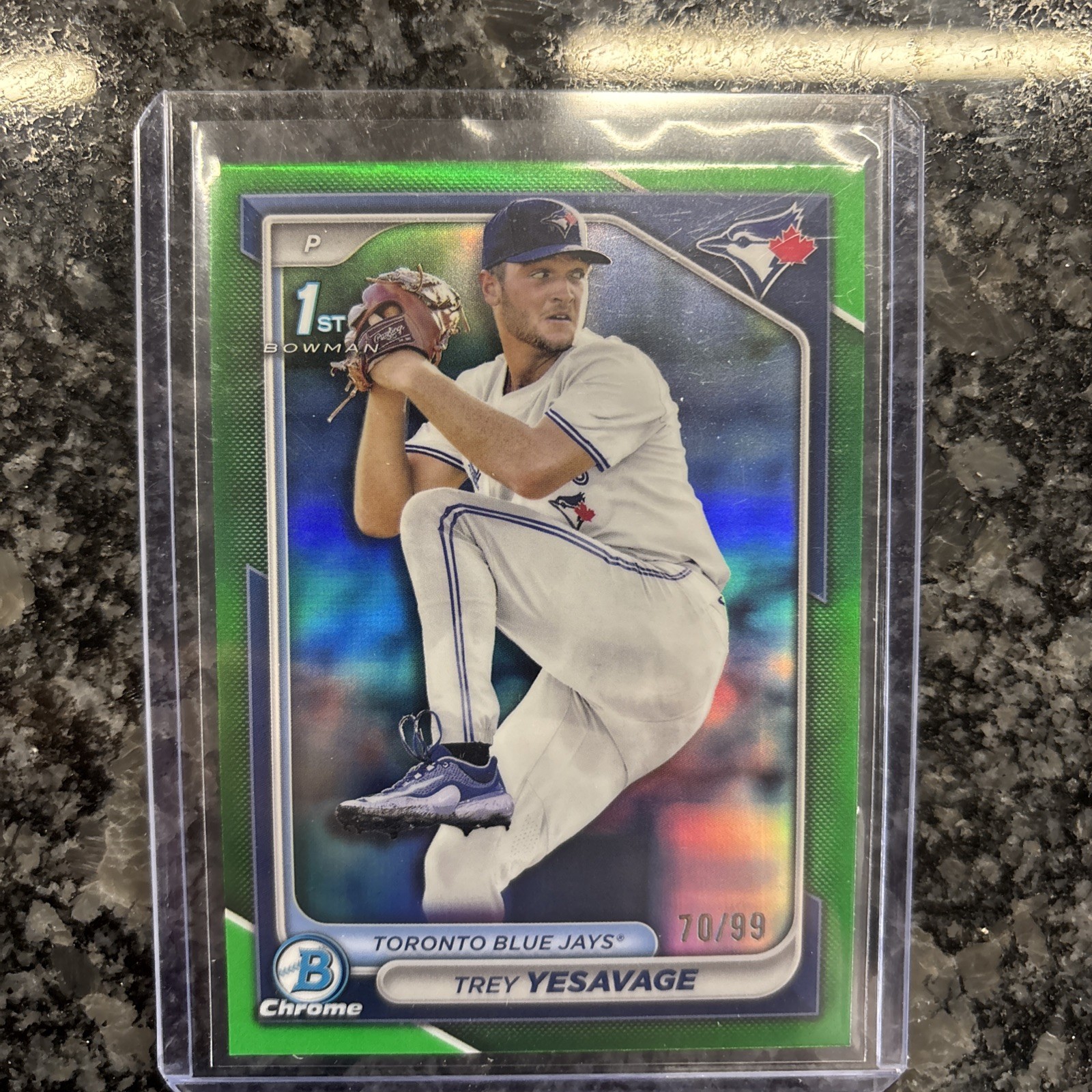 2024 Bowman Draft Chrome Trey Yesavage Chrome Green Refractor 1st /99 BDC-92
