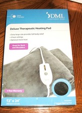 DMI Deluxe Extra Large Therapeutic Electric Heating Pad 4 Heat Settings 12 x 24"