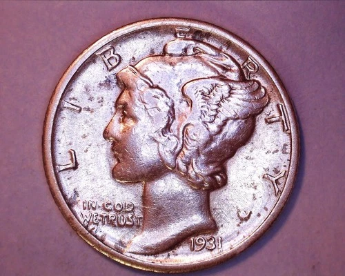 1931-D Mercury Head Silver Dime XF/AU Cond.  *** 217-6AA