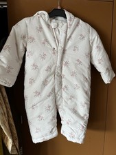 Marks And Spencer Brand New With Tags Cream Pink Floral Snowsuit 12-18 Months