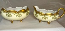 Elite Limoges France Creamer & Sugar Bowl Taft & Pennoyer Oakland Gold