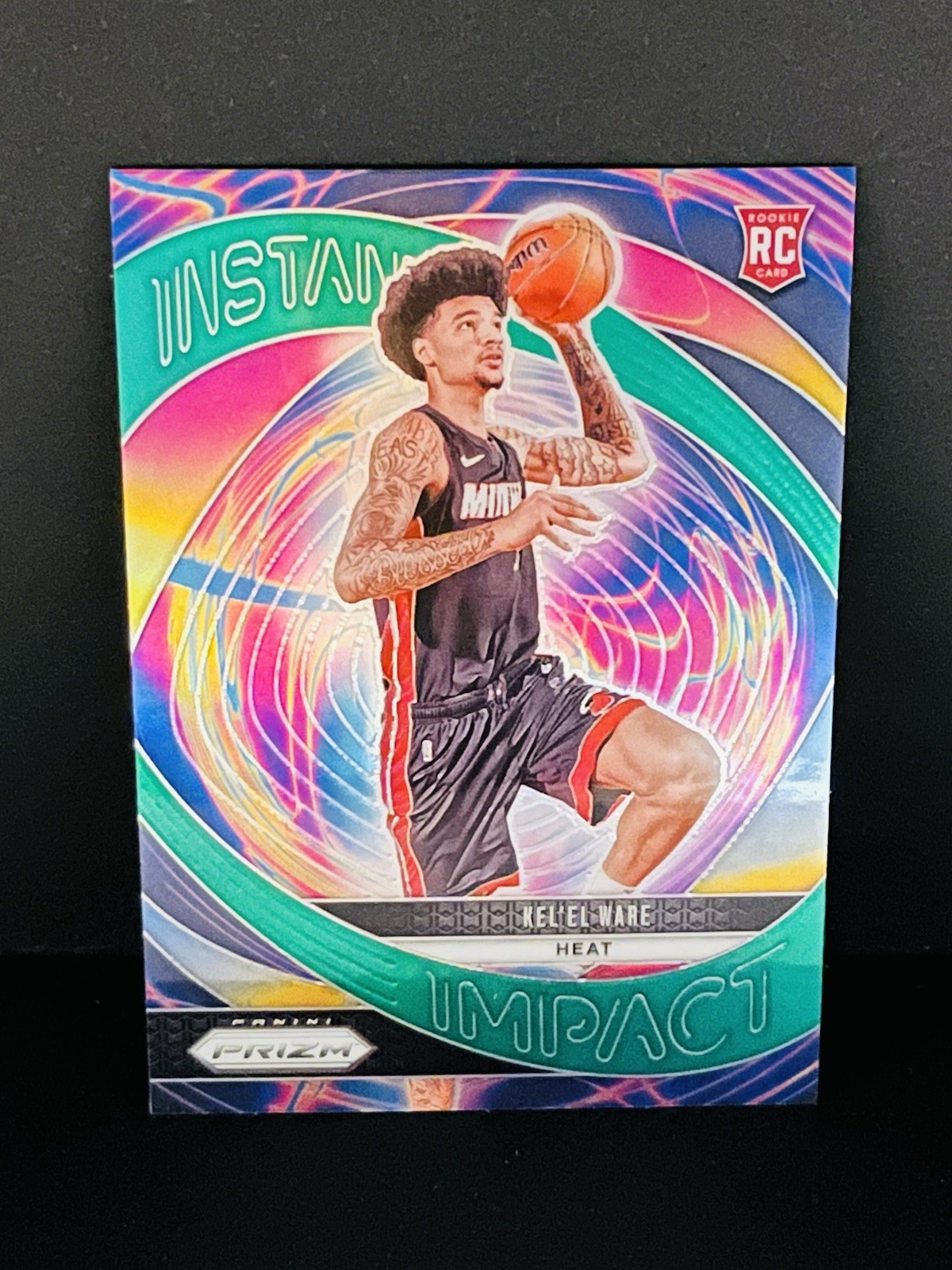2024 Panini Prizm Instant Impact Prizm Green Kel’el Ware #16 - Miami Heat