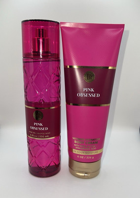 Bath & Body Works Pink Obsessed Mist Spray & Body Cream Set 8 oz Hydrating