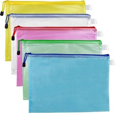10PCS A4 Mesh Zipper Document File Wallets Pocket Plastic Zip Bags Office Travel
