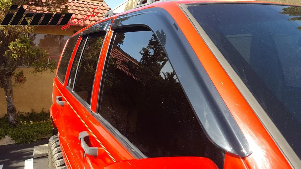 Se adapta a 93-98 Jeep Grand Cherokee acrílico 4 piezas viseras de ventana ventilación protector de lluvia Foto 4 de 4