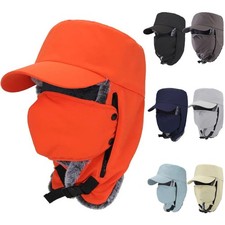 Winter Fur Hats Warm Hunting Ski Ushanka Hat with Mask Ear Flaps for Men Women