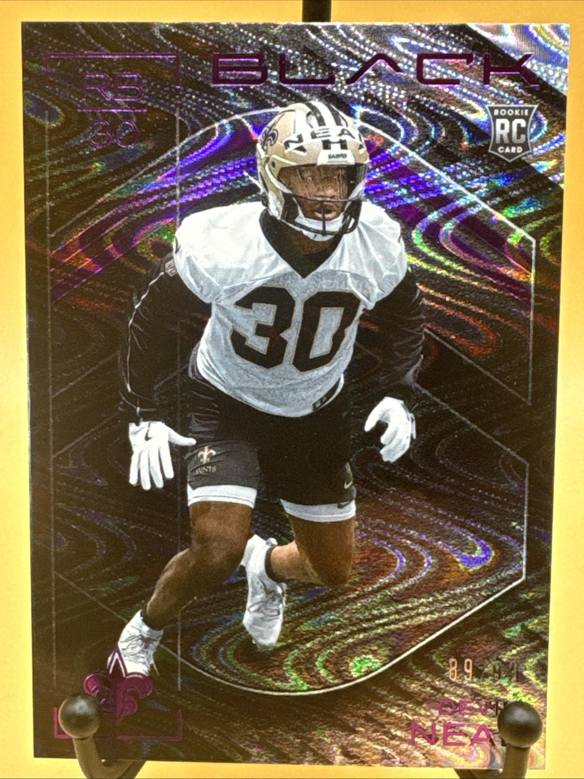 2025 Panini Black Royal Devin Neal #166 New Orleans Saints RC /99
