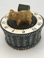Vintage Pig Farmhouse Kitchen Timer Figurine Tested and Working Cottage Style