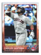 2015 Topps Chrome Baseball Refractor #97 Carlos Santana Cleveland Indians
