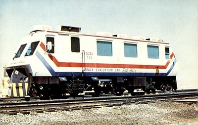 DOTX 101 Rail Test Vehicle on D.O.T. Test Track, 1980 Postcard