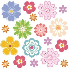 Spring Bulletin Board Decorations for Classroom- 48 Pcs Colorful Illustrative Fl