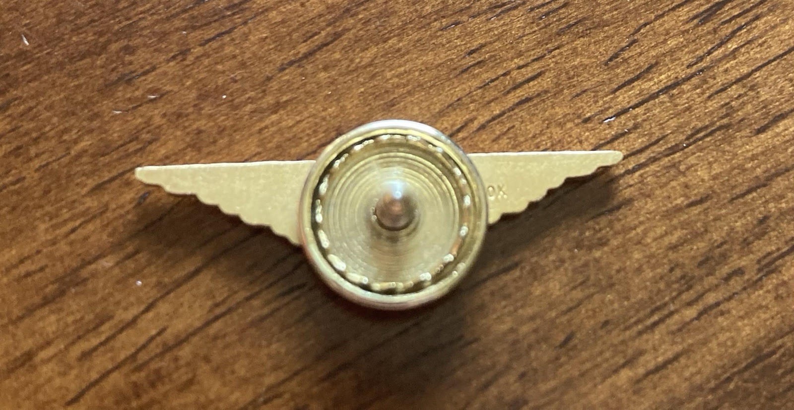 Late 1950s Delta Air Lines 10K Gold 5 Year Service Pin Flying D Logo By Balfour