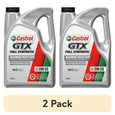 (2 pack) Castrol GTX Full Synthetic 0W-20 Motor Oil, 5 Quarts 43.08 per gallon