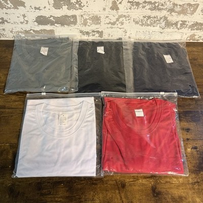 NEW! Pack of 5 Short Sleeve Lightweight Gym Shirts - Size Medium