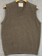 Lord Jeff Mens V-Neck Sweater Vest, Australian Lambswool, Large, Light Brown