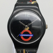 London Underground Watch 34mm Black Tube Map Band Official New Battery