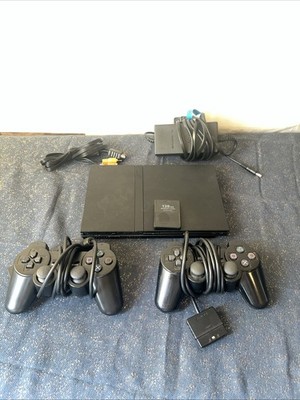 PS2 Slim SCPH-77001 Console W/ Power + AV Cables & Controller Tested Working