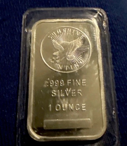 1oz 0.999 Sunshine Minting Silver Bullion Bar ~ Get One Today!