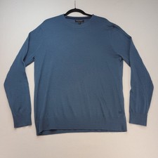 Banana Republic Sweater Mens Large Blue 100 Merino Wool Crewneck Classic