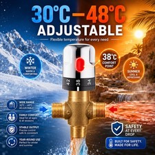 Thermostatic Shower Faucet Mixing Valve Brass Temperature Control Mixer Tap us