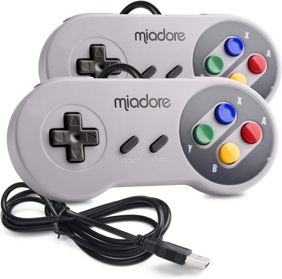 2 Pack USB Controller for S-N-E-S Retro Gaming Gamepad Joypad for PC MAC Linux - Image 3 of 4