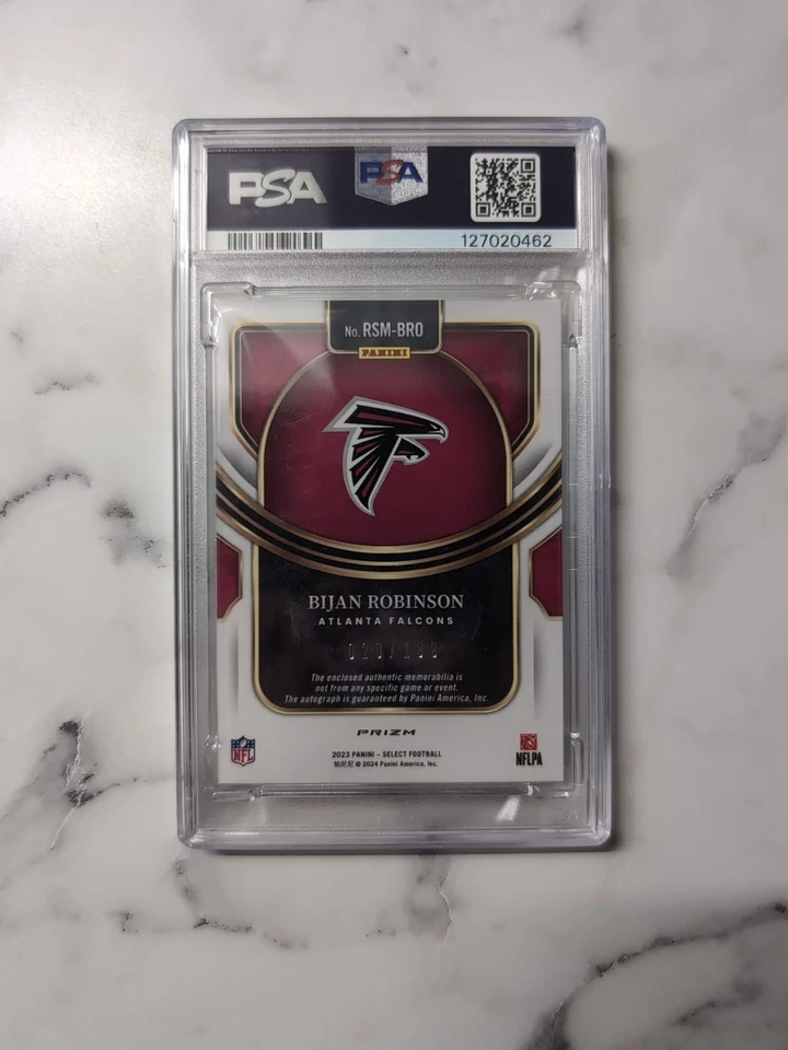 Bijan Robinson Rookie Auto RPA PSA 8 2023 Select Rookie Sig Memorabilia 029/199  - Image 2 of 4