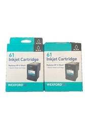 WEXFORD 2 PK. Black 61 Inkjet Cartridge Replaces HP 61 Black Cartridge.WIC520015