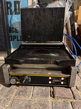 Buffalo Panini Press Contact Grill Cast Iron Grooved/ Smooth Plates