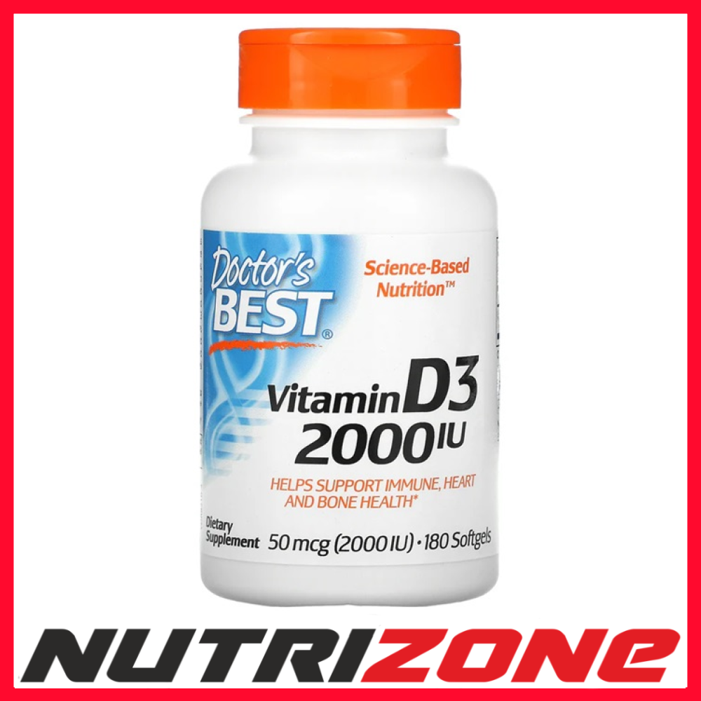 Doctor's Best Vitamin D3 2000 IU - 180 softgels