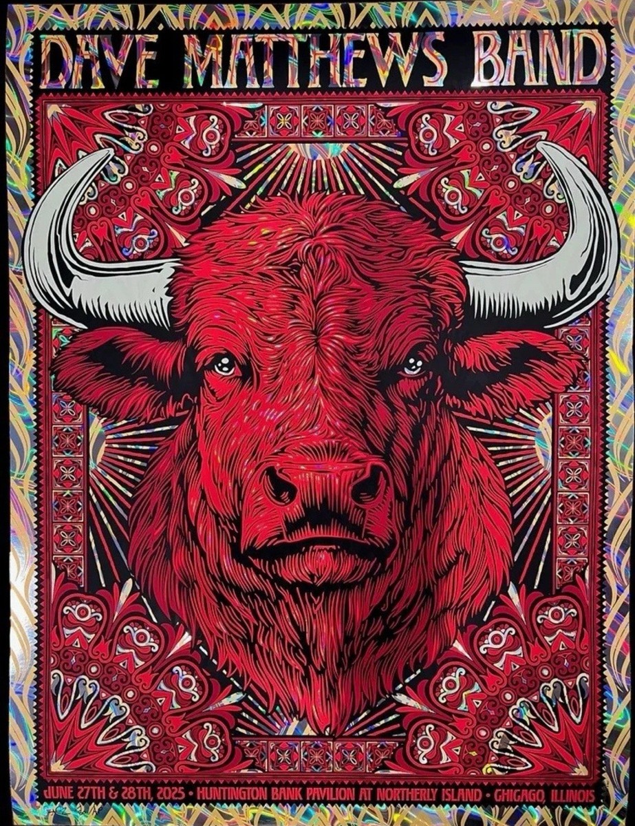 Dave Matthews Band poster CHICAGO IL WEEKEND 6/27-28/25 Foil