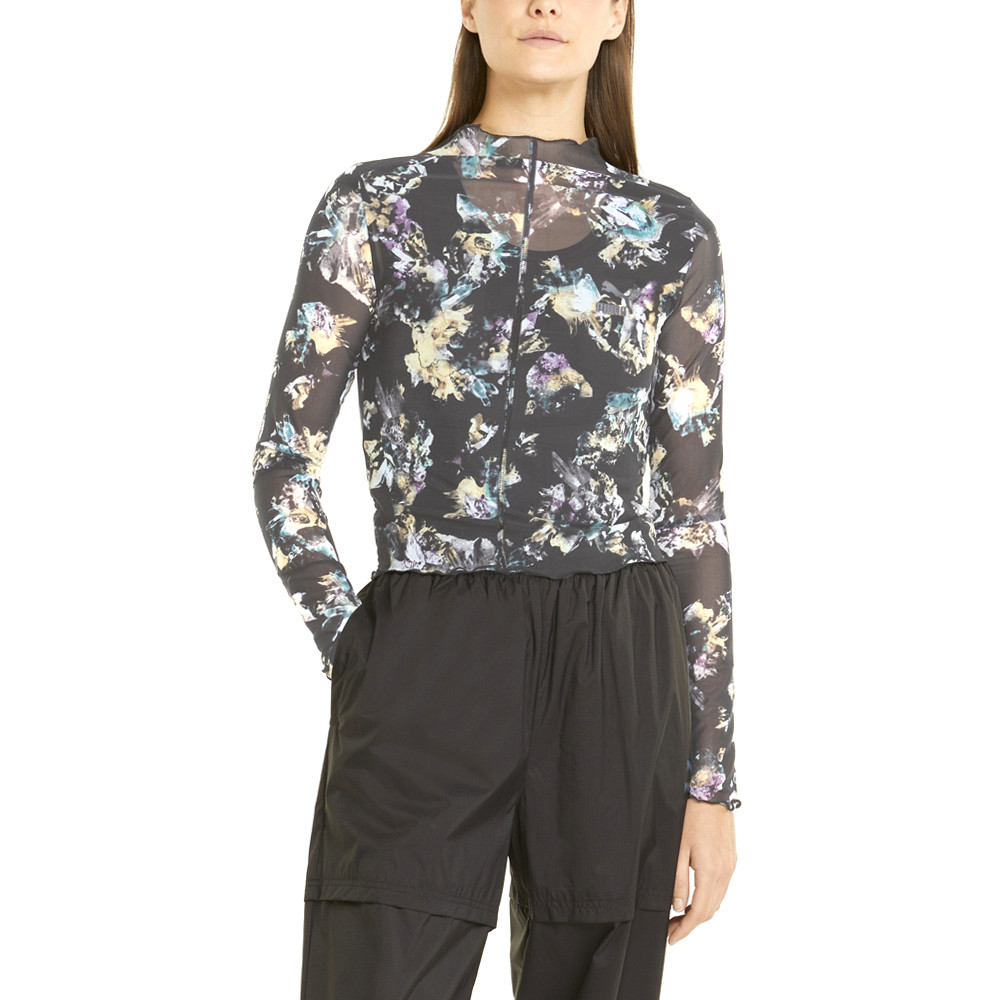 Женская повседневная футболка с имитацией шеи и длинным рукавом с принтом Puma Crystal Galaxy, размер S