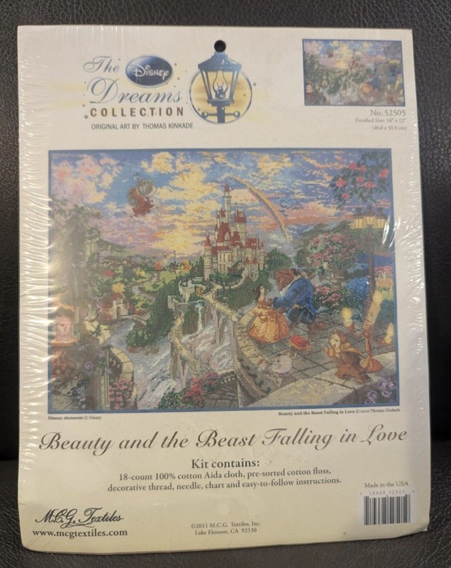 Disney Cross Stitch Kit Thomas Kinkade Beauty and the Beast