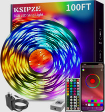 100Ft Led Strip Lights RGB Music Sync Color Changing Led Lights with Smart App C
