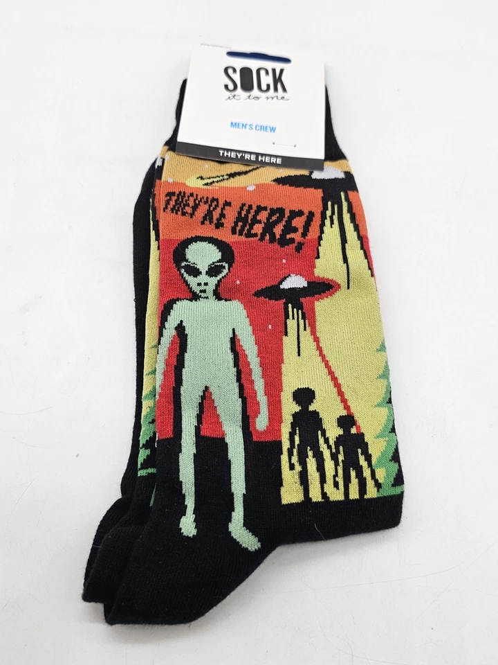 Calcetines Theyre Here Aliens Sock It To Me para hombre talla 7 a 13 Foto 2 de 4