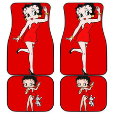Betty Boop Red Dress Car Floor Mats Perfect Cartoon Car Floor Mat