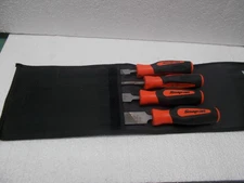 Snap-on tools SGHBF500AO 4 Piece  Soft Grip Handle Mixed File Set Nice!