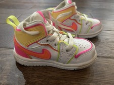 Nike Air Jordan 1 Mid GS Edge Glow White Pink Blast Little Girl s Size US 5C