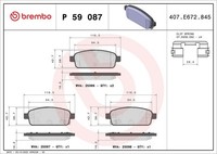 Brembo Bremsbelagsatz, Scheibenbremse P 59 087 FüR Opel Vauxhall