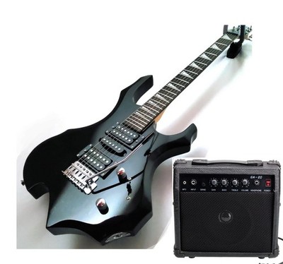  FREE SHIPPING! +AMP ESP Style Electric Guitar Case/Bag, Strap, Cable, & Picks