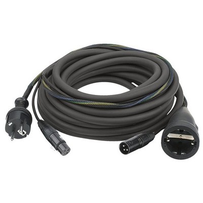 DAP - FP09 - Schuko/XLR F - Schuko/XLR M 20 m Audio / Strom, schwarze Ummantelun