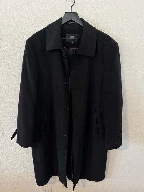 Giorgio Armani Overcoat Black Coats, Jackets & Vests for Men for